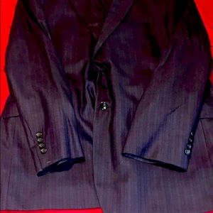 MONTEFINO MENS PINSTRIPE SUIT NAVY SIZE 48 Regular